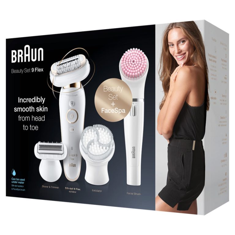 Braun Silk-épil 9 Flex 9100 Beauty Set Wet&Dry epilátor s 9 nadstavcami, vrátane Braun FaceSpa