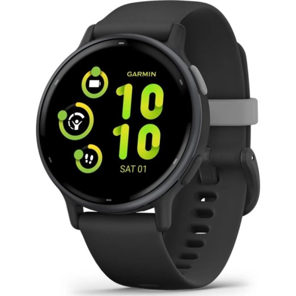 Garmin vívoactive 5 Cream Slate Aluminum Bezel with Black Case and Silicone Band